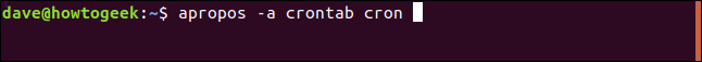 apropos -a crontab cron en una ventana de terminal