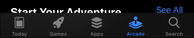 Barra de pestañas de la App Store de iOS 13