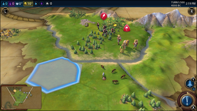 Civilization 6 en Nintendo Switch sin zoom