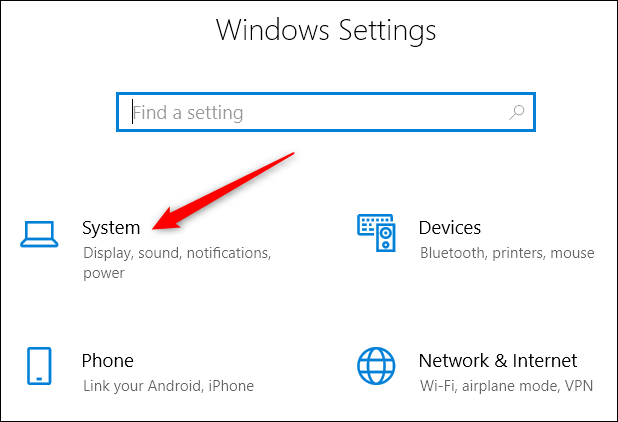 elegir la configuración del sistema