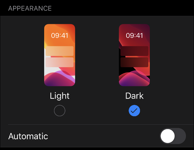 Habilitando el modo "Oscuro" en iOS 13.