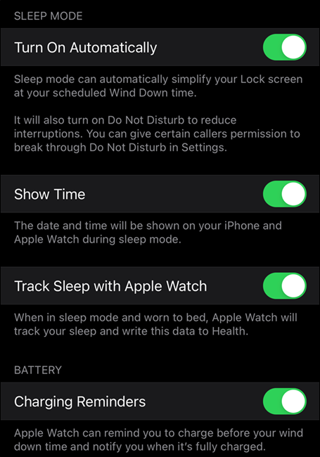 El menú "Modo de suspensión" en el Apple Watch.