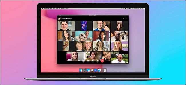 Facebook Messenger Rooms en una computadora portátil
