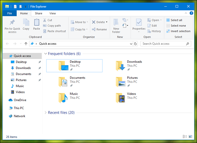 Explorador de archivos de Windows 10