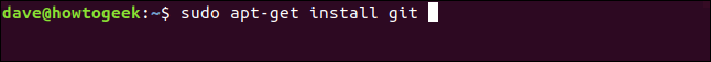 "sudo apt-get install git" en una ventana de terminal.