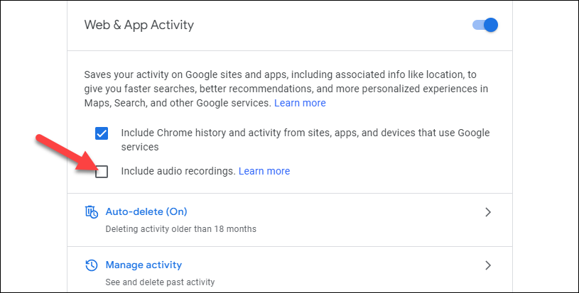 grabaciones de audio de google