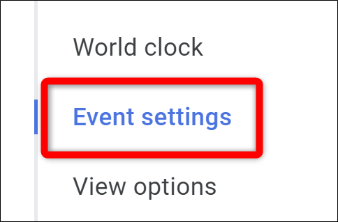 Configuración de eventos de selección de Google Calendar