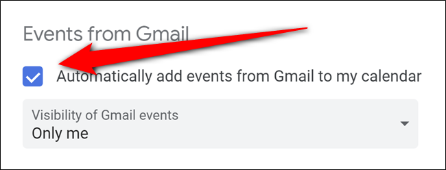 Google Calendar desactiva los eventos automáticos de Gmail