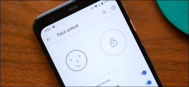 Menú de desbloqueo facial de Google Pixel 4