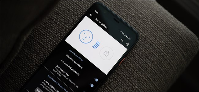 Menú de desbloqueo facial de Google Pixel 4