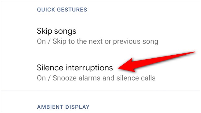 Google Pixel 4 Seleccione Interrupciones de silencio