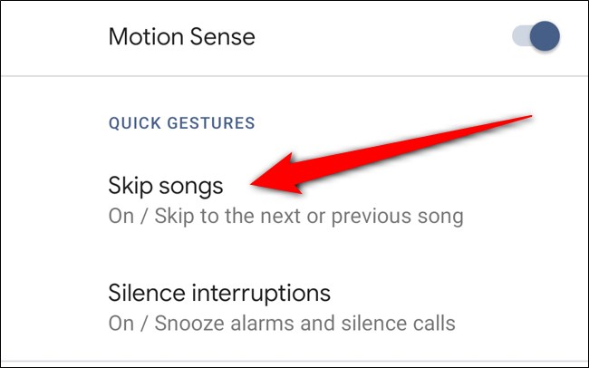 Google Pixel 4 Seleccione Saltar canción