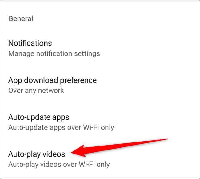 Google Play Store Toque Reproducción automática de videos