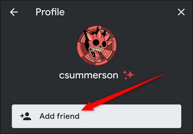 Aplicación Google Stadia Haga clic en Agregar amigo