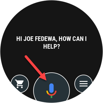 Toque el icono de micrófono para hablar con el Asistente de Google.