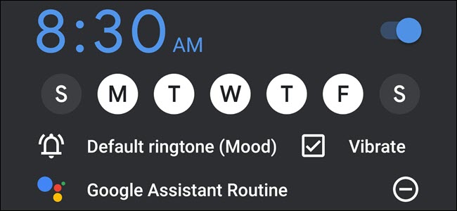 Alarma de reloj de Google con rutina del Asistente de Google