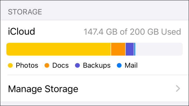 iCloud Administrar almacenamiento en iPhone