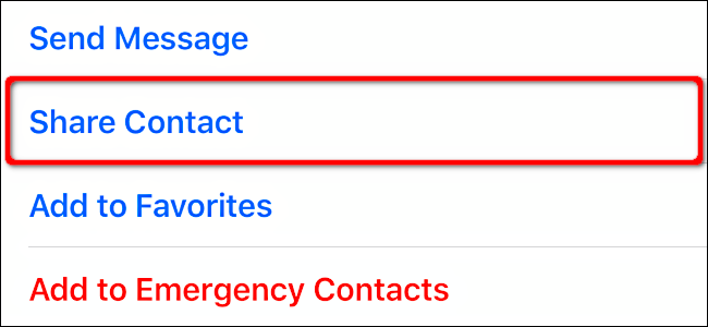 Toca "Compartir contacto".