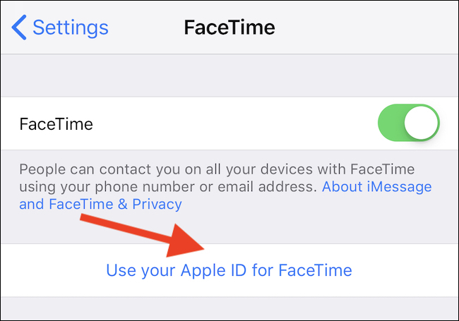 Toca Usar tu ID de Apple para FaceTime