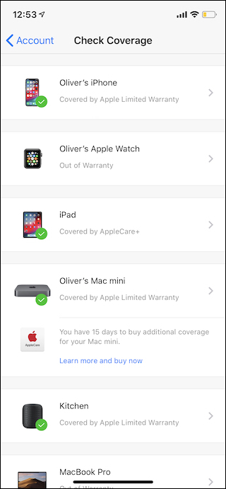 Ver la cobertura de AppleCare