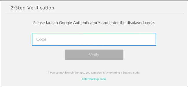 Usar la autenticación de dos pasos de Google Authenticator para iniciar sesión en una cuenta de Nintendo Switch.
