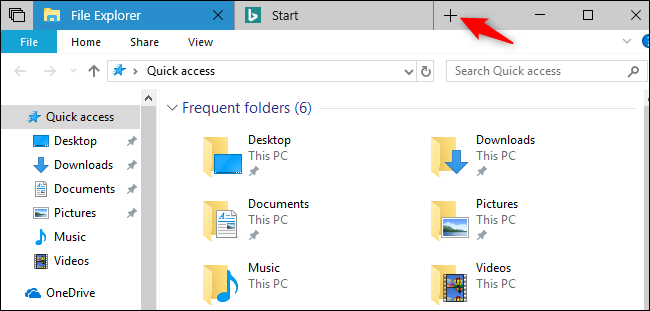 Configura en Windows 10 que muestra el botón de nueva pestaña
