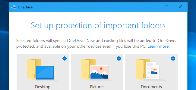 Configuración de la protección de carpetas en OneDrive.