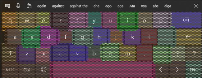 El teclado táctil que muestra la adaptación de objetivos táctiles