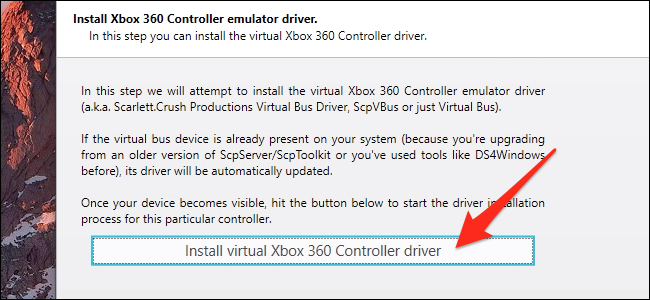 Instalar controlador de controlador virtual 360