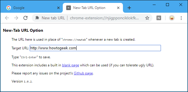 Configuración de una URL de página de nueva pestaña personalizada en Chrome