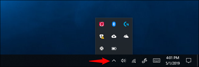Ver iconos de notificación ocultos en la barra de tareas de Windows 10