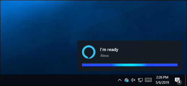 Notificación de escucha de Alexa en Windows 10