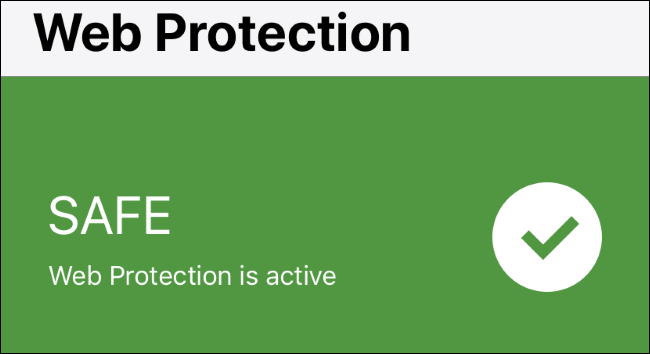 Estado de la protección web en Norton Mobile Security en iPhone