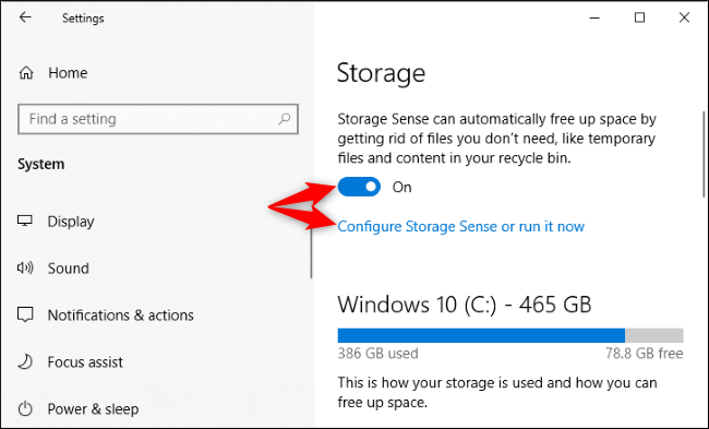 Opciones de almacenamiento en la actualización de mayo de 2019 de Windows 10