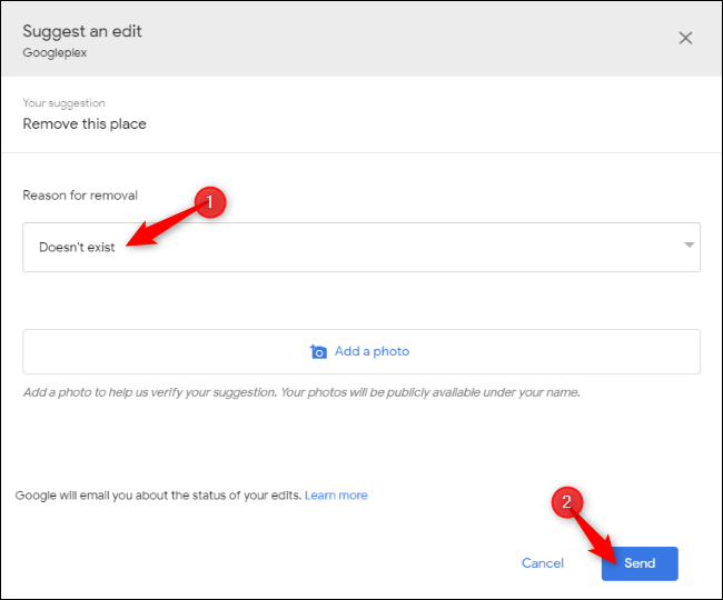 Informar que una empresa no existe en Google Maps