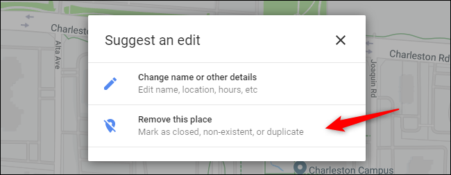 Opción para eliminar una lista de Google Maps