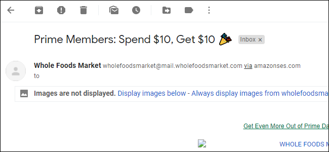 Opción para cargar imágenes para un correo electrónico individual en Gmail