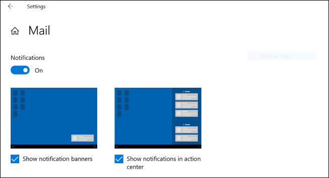 Gráficos de demostración de notificaciones en Windows 10