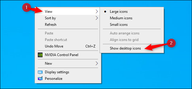 Ocultar o mostrar todos los iconos del escritorio en Windows