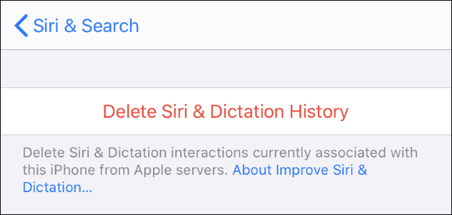 Eliminando el historial de Siri y Dictado de los servidores de Apple.