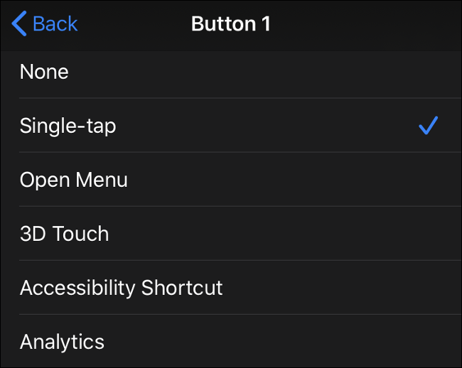 Entradas de botón del mouse disponibles en iOS 13 (iPadOS 13)