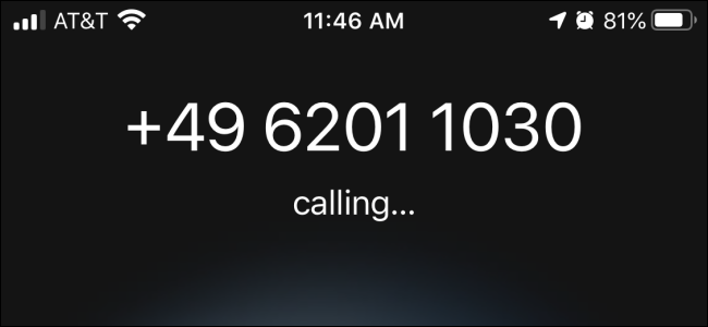 Llamar a un número internacional desde un iPhone