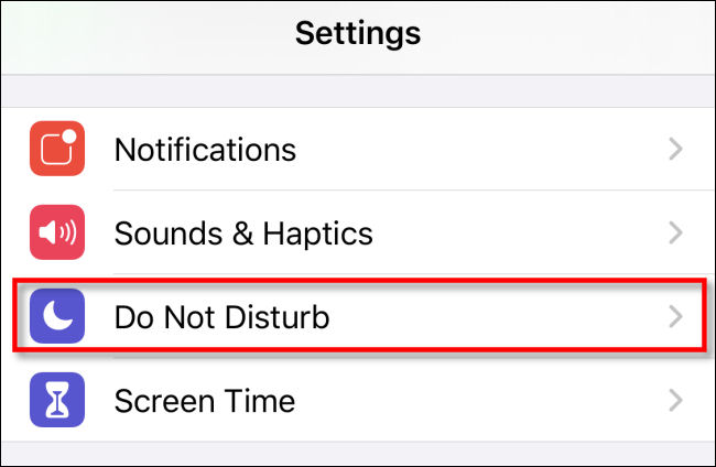 Toca "No molestar" en la configuración del iPhone.
