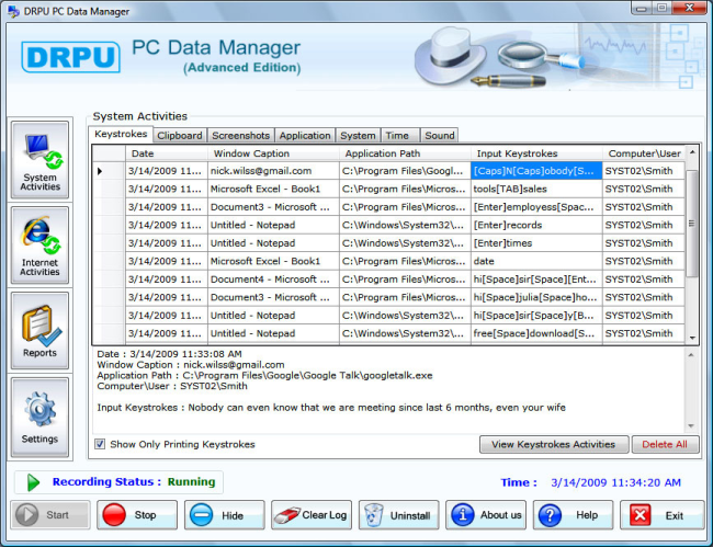 software keylogger