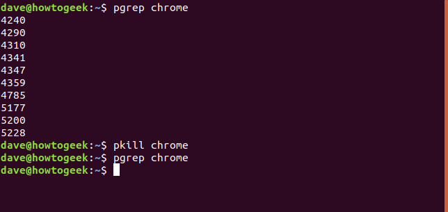 pgrep y pkill en una ventana de terminal