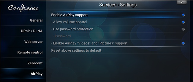 soporte de kodi-airplay