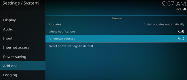 kodi-unkown-sources