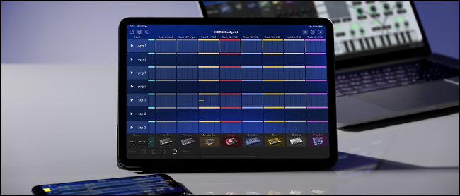 KORG Gadget ejecutándose en un iPad Pro