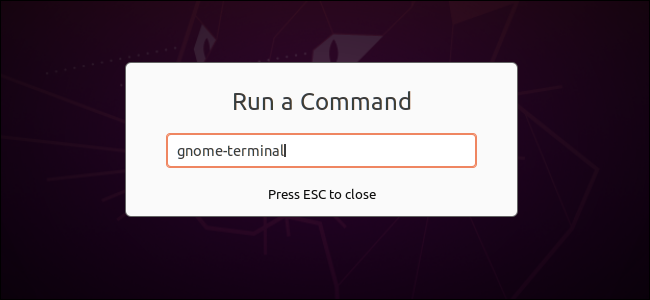 Ejecutar un comando para abrir un terminal en el cuadro de diálogo Ejecutar un comando de GNOME.