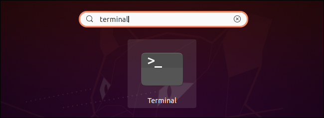 Inicie una ventana de Terminal desde el tablero de Ubuntu.